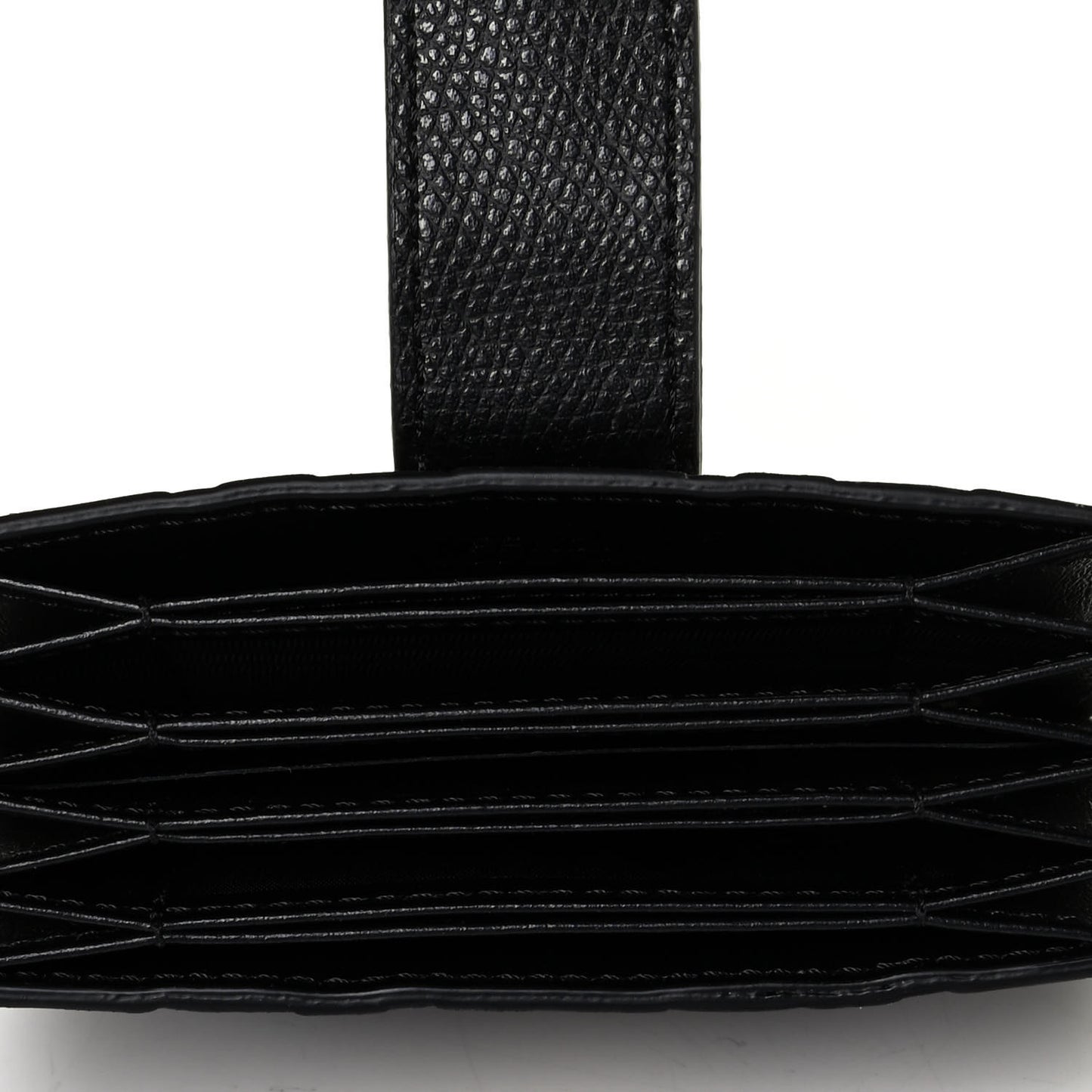 Vitello Cruise F is Fendi Bi-Color FF 1974 Embossed Gusseted Card Holder Maya Black