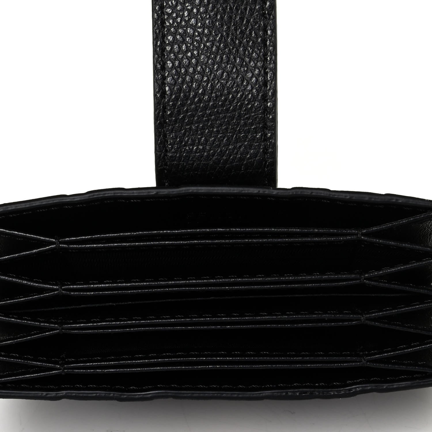Fendi Vitello Cruise F is Fendi Bi-Color FF 1974 Embossed Gusseted Card Holder Maya Black 4 of 4