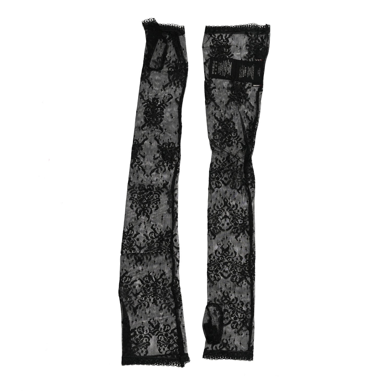 Gucci Lace Fingerless Gloves 7.5 Black 2 of 6