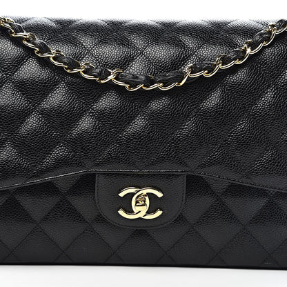 Chanel Caviar Quilted Jumbo Double Flap Black 12 of 12