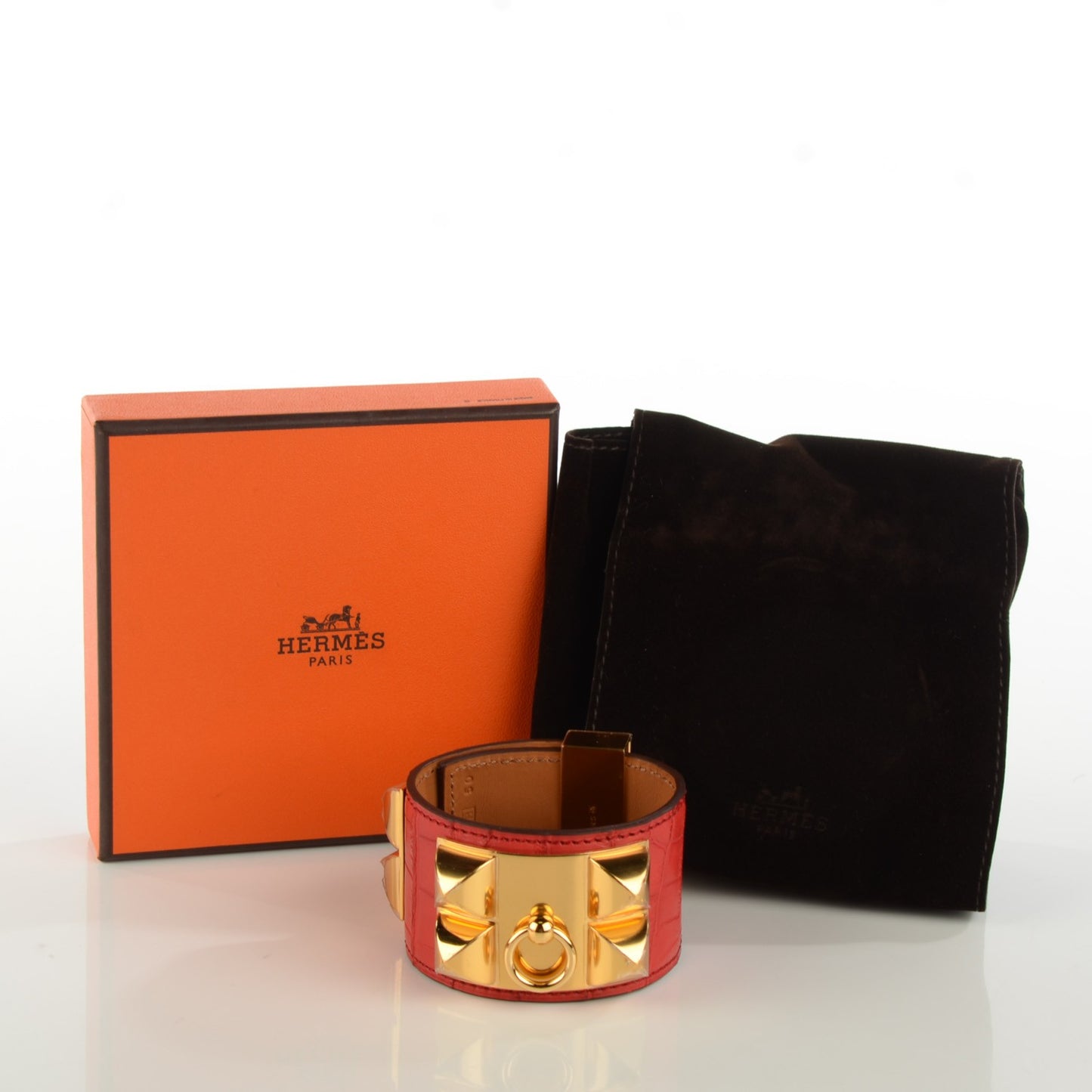 Matte Alligator Collier De Chien CDC Bracelet S Geranium