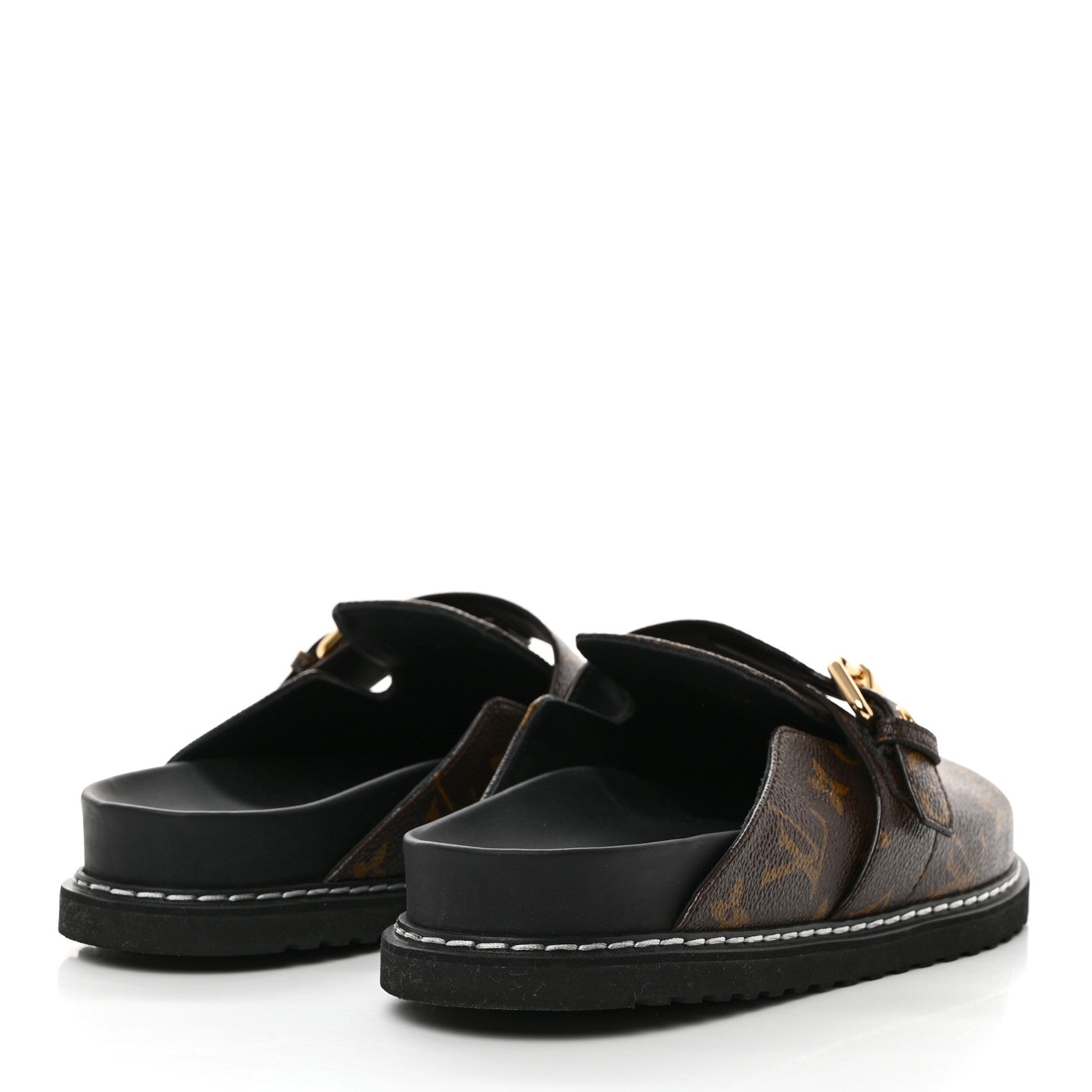 Louis Vuitton Patent Monogram Womens Cosy Flat Comfort Clog Mules 38.5 Brown 4 of 8