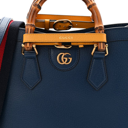 Gucci Textured Dollar Calfskin Web Small Diana Tote Bag Royal Crop 8 of 11