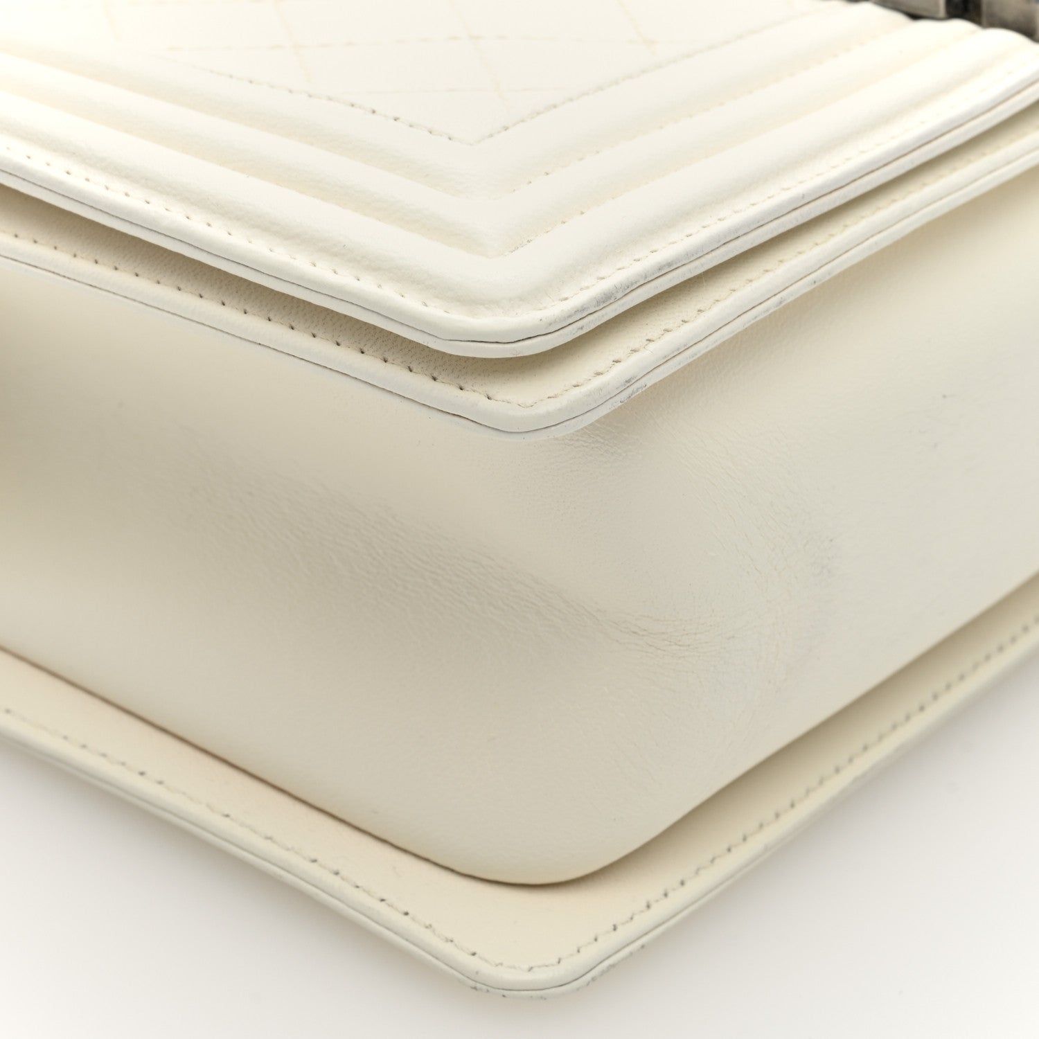 Chanel Calfskin Quilted Medium Boy Flap White 9 of 10