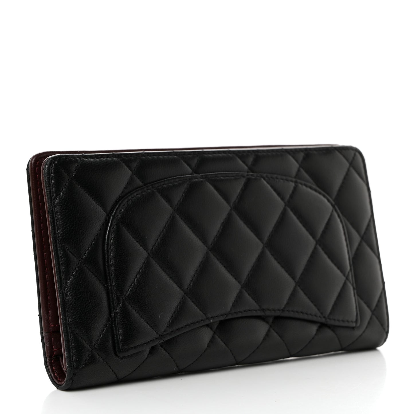Lambskin Quilted Yen Wallet Black
