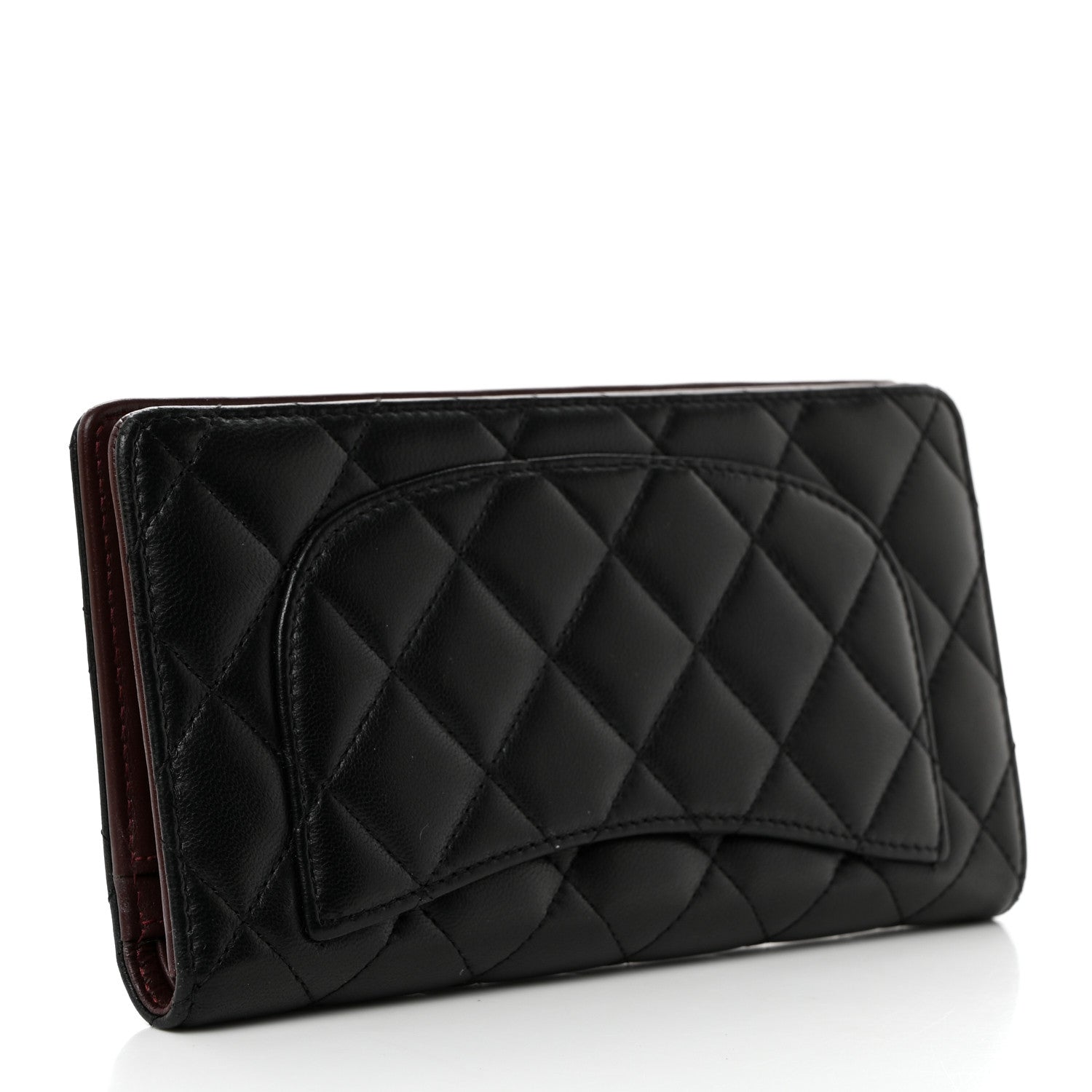 Chanel Lambskin Quilted Yen Wallet Black 2 of 8