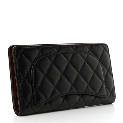 Chanel Lambskin Quilted Yen Wallet Black 2 of 8