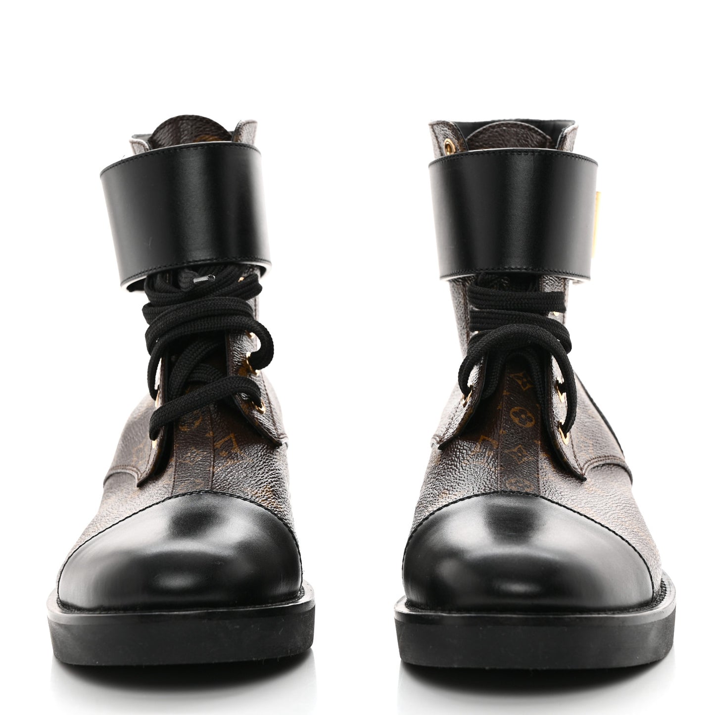 Calfskin Monogram Wonderland Flat Ranger Boots 38 Black