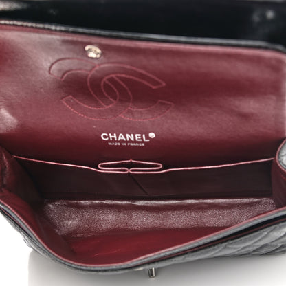 Chanel Distressed Patent Quilted Medium Double Flap Black 5 of 10