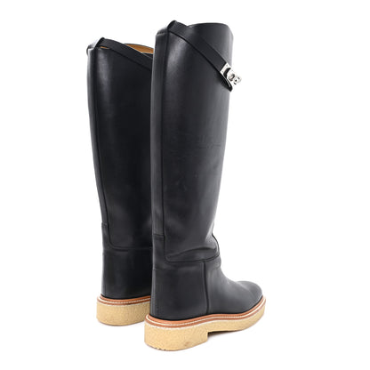 Hermes Calfskin Honey Boots 35 Black 5 of 9