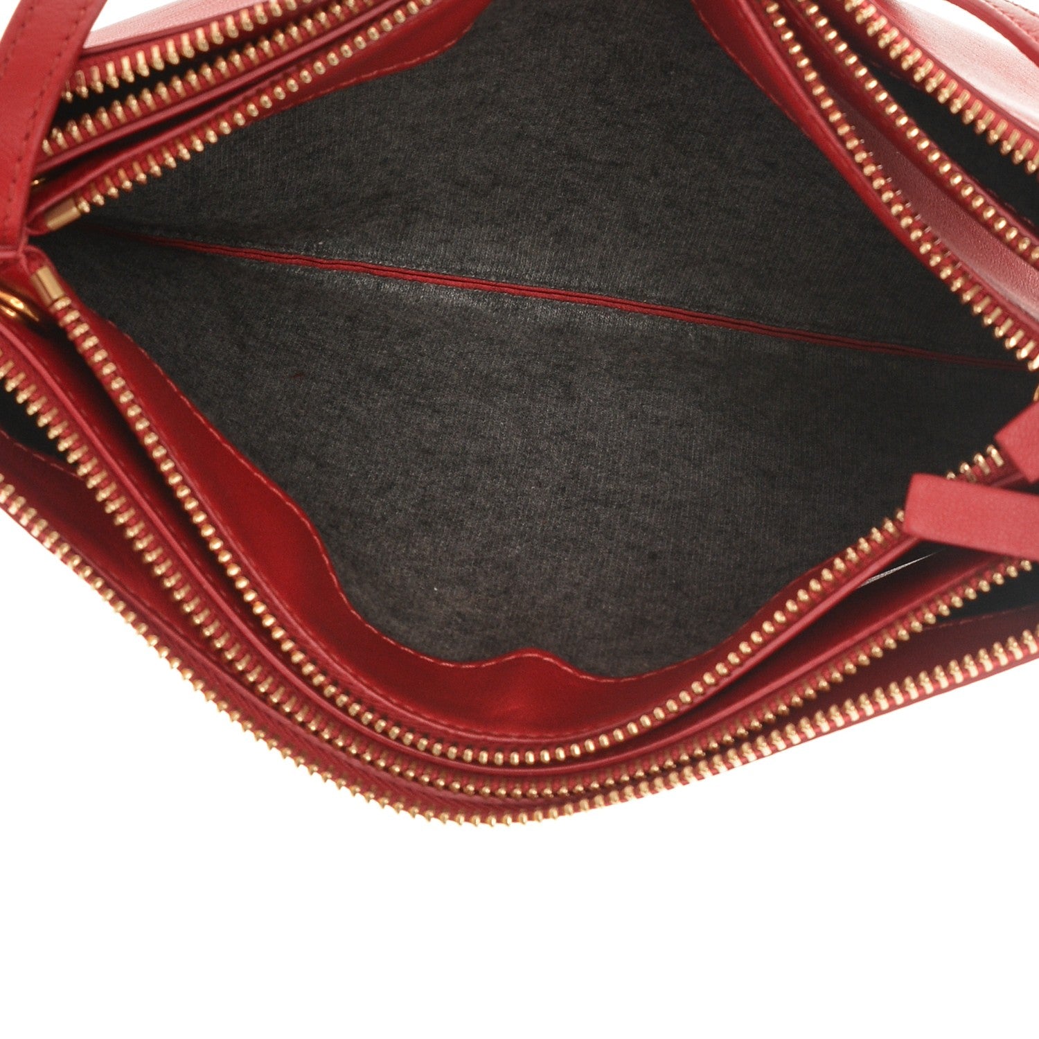 Celine Lambskin Large Trio Crossbody Bag Red 5 of 6