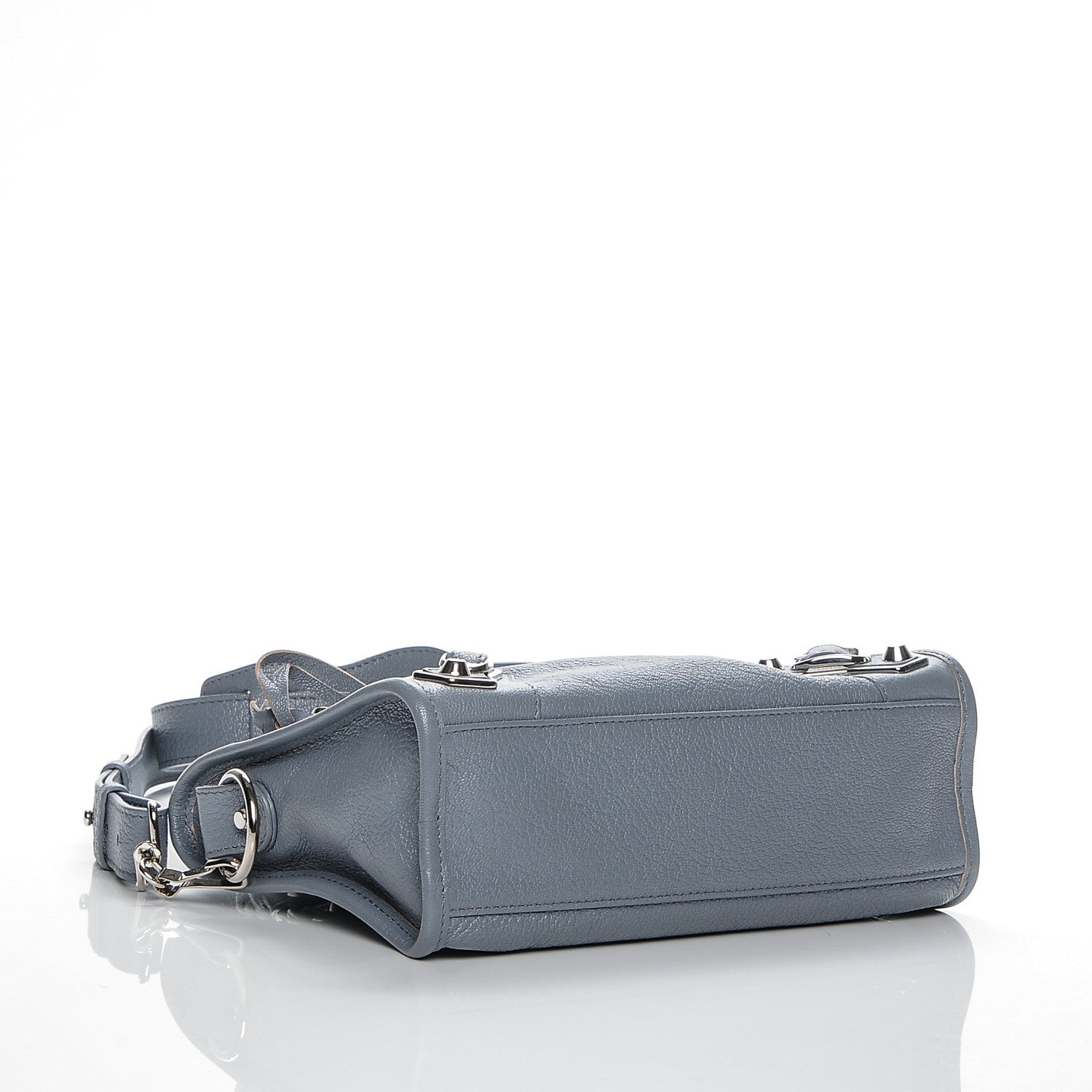 Balenciaga Chevre Silver Metallic Edge Hardware Mini City Bleu Acier 4 of 7