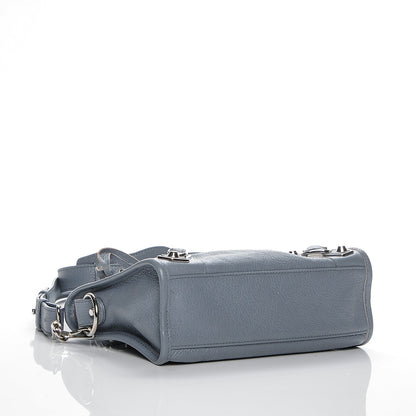 Balenciaga Chevre Silver Metallic Edge Hardware Mini City Bleu Acier 4 of 7