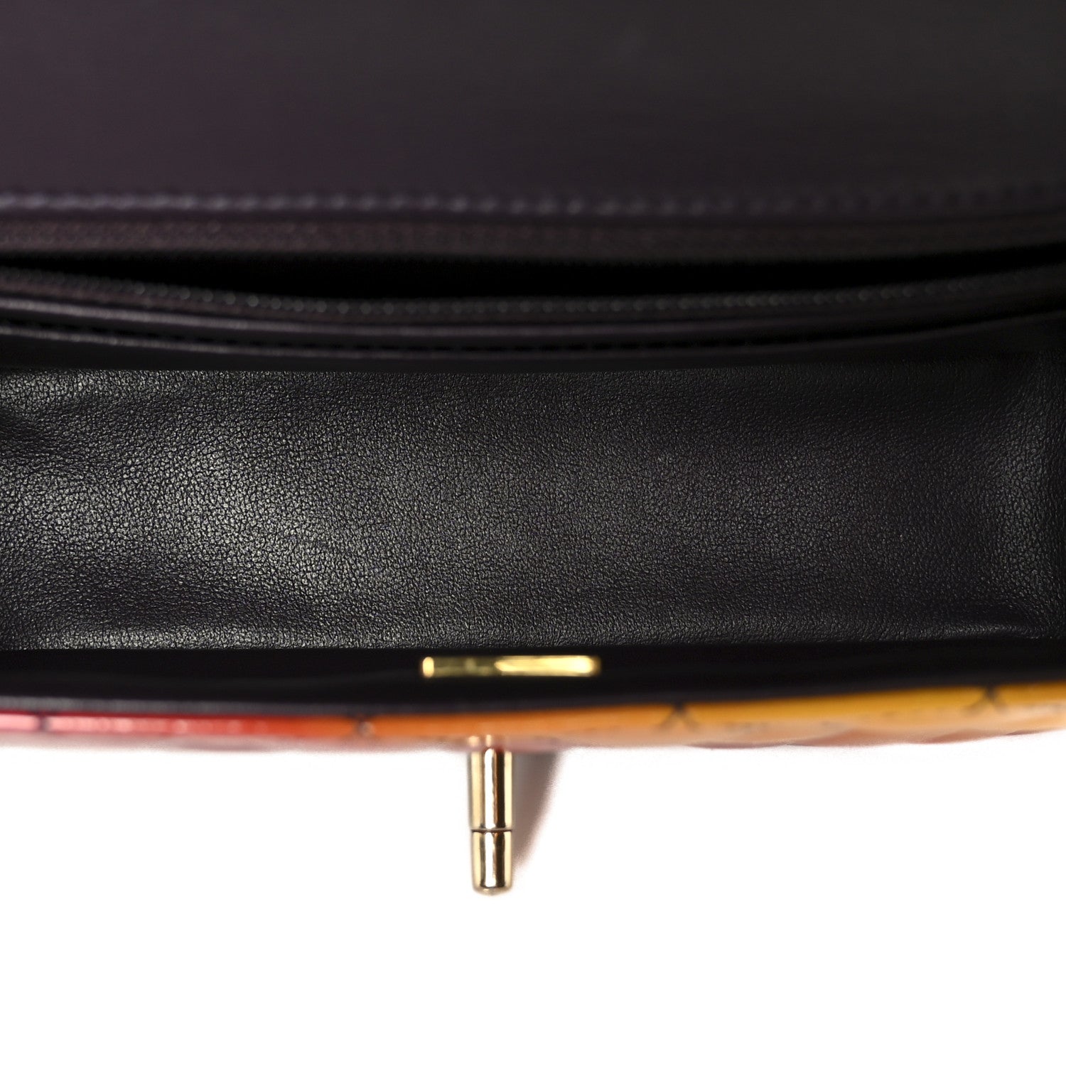 Chanel Shaded Patent Calfskin Quilted Mini Rectangular Flap Red Yellow Dark Purple 5 of 11
