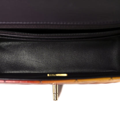Chanel Shaded Patent Calfskin Quilted Mini Rectangular Flap Red Yellow Dark Purple 5 of 11