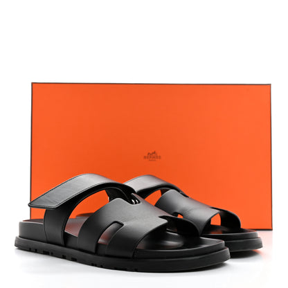 Hermes Calfskin Womens Chypre Sandals 40 Black 9 of 9