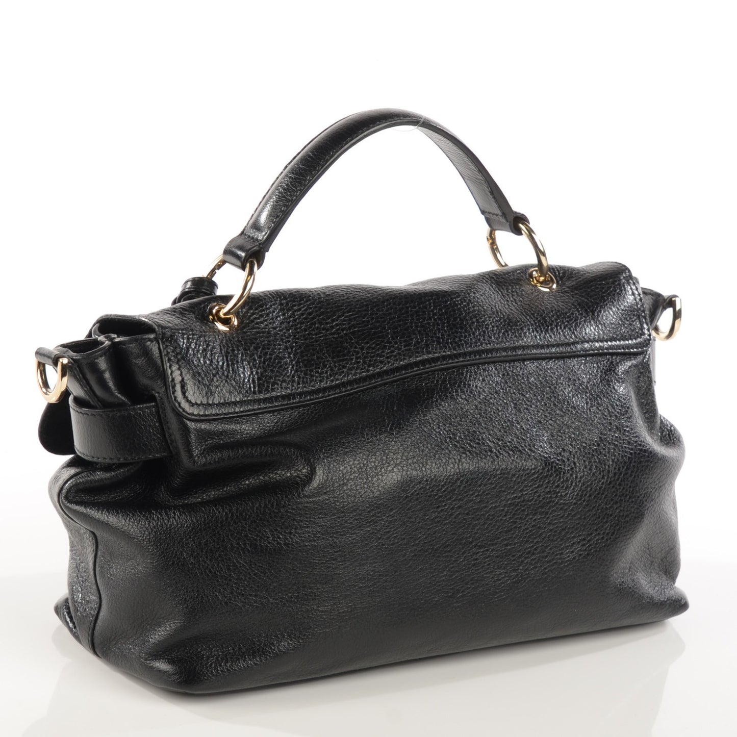 Pebbled Calfskin Edie Crossbody Black