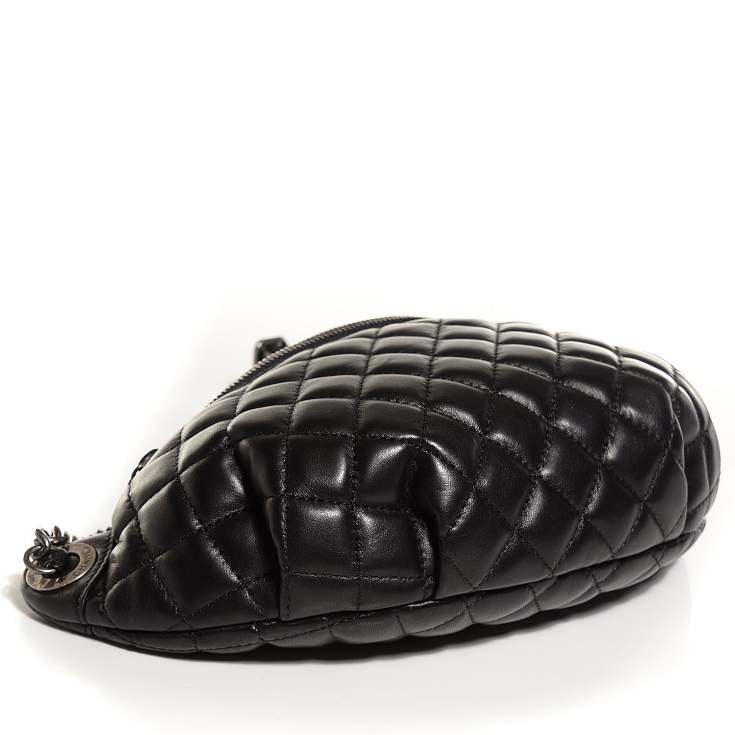 Chanel Lambskin Quilted Banane Waist Bag Fanny Pack Black 4 of 8