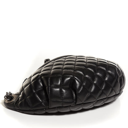 Chanel Lambskin Quilted Banane Waist Bag Fanny Pack Black 4 of 8