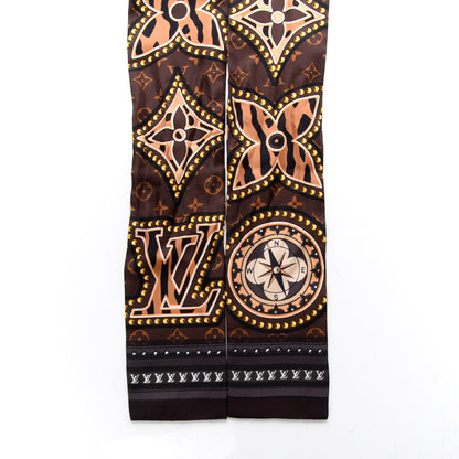 Louis Vuitton Silk Monogram LV World Bandeau Brown 2 of 4