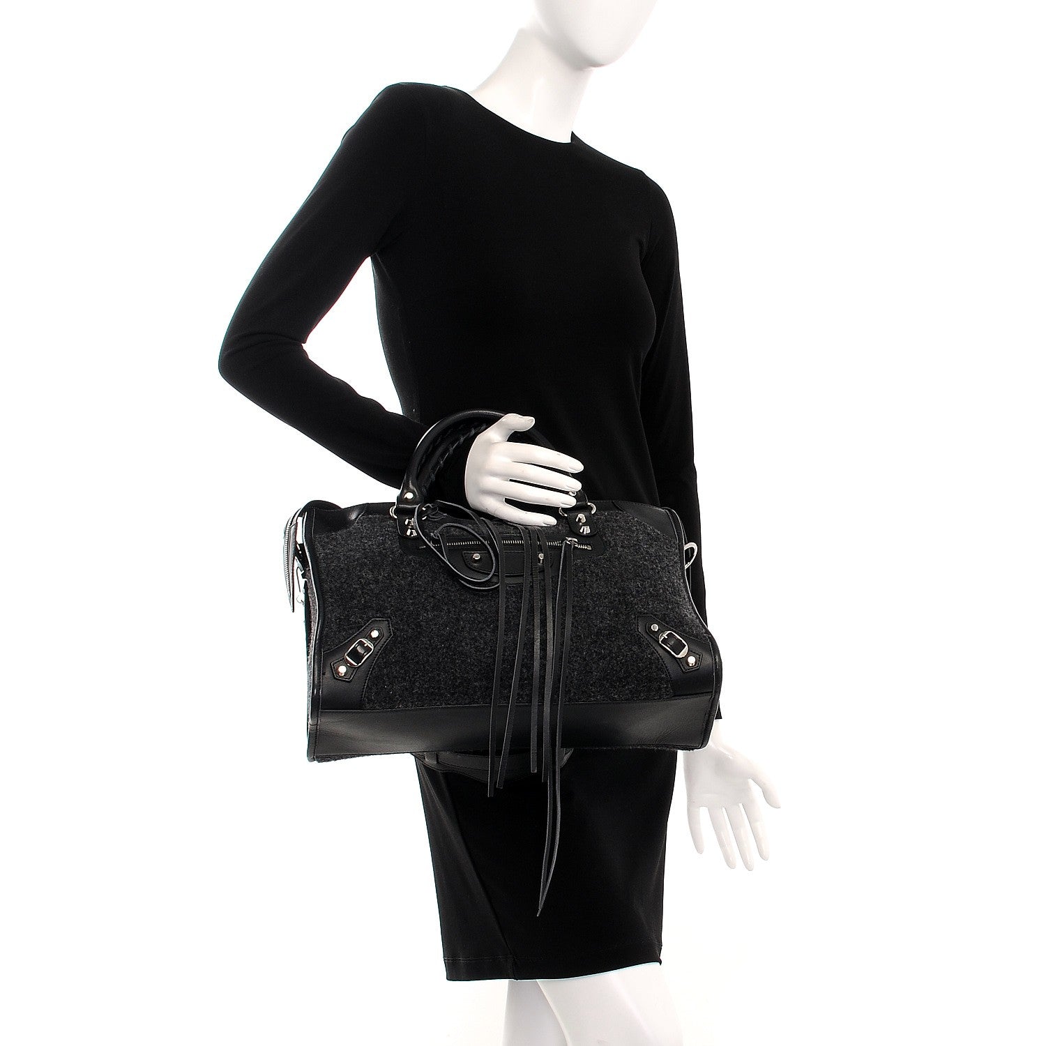 Balenciaga Alpaca Calfskin Classic Silver Hardware City Black 2 of 11