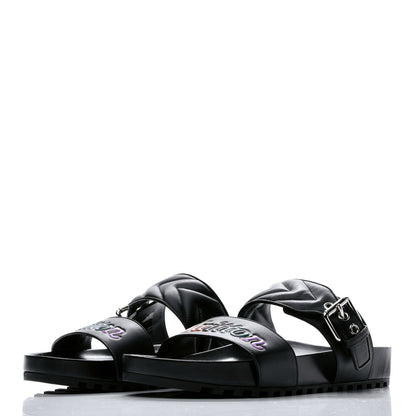 Louis Vuitton Calfskin New Wave Bom Dia Mule Sandals 40 Black 3 of 9