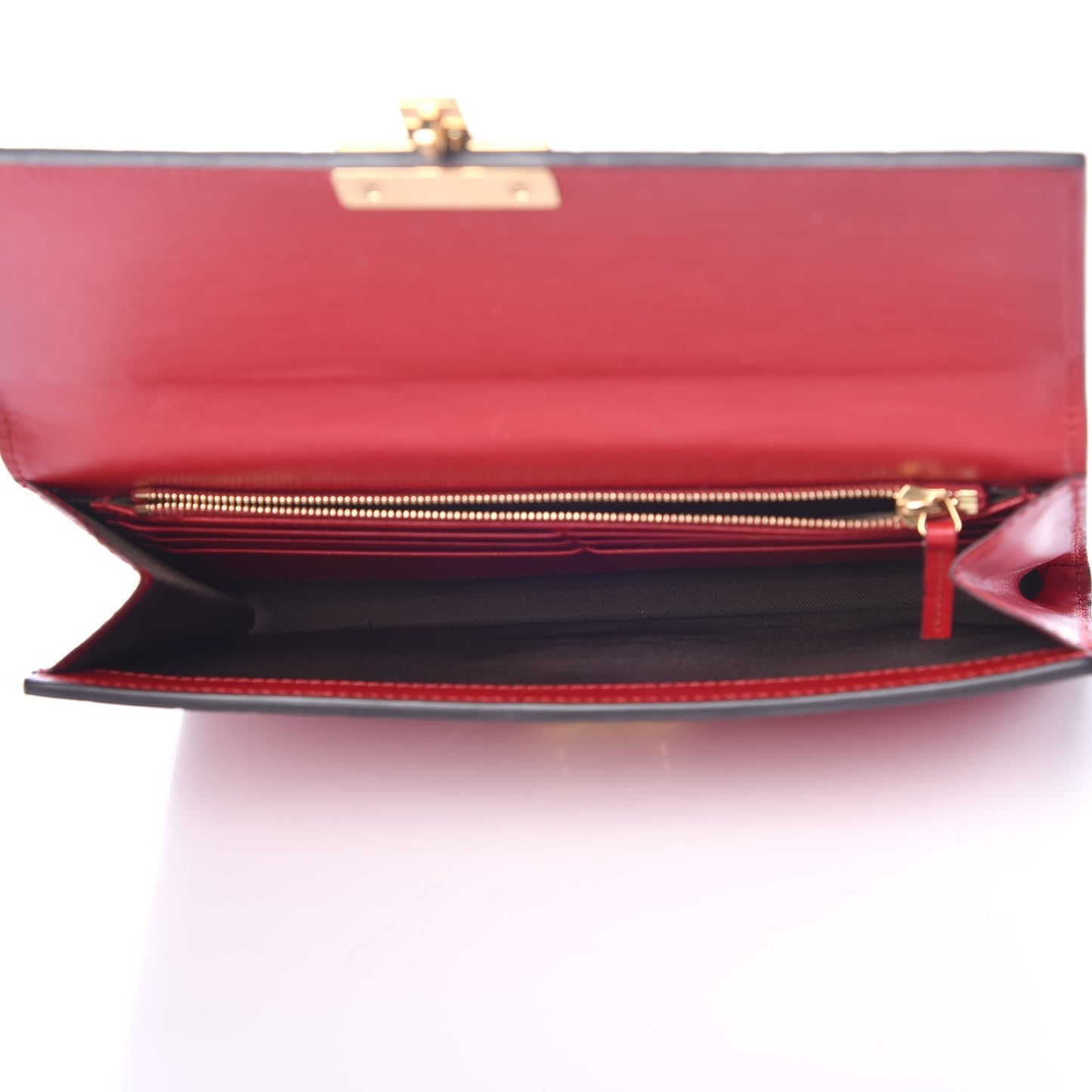 Guccissima Padlock Clutch Hibiscus Red