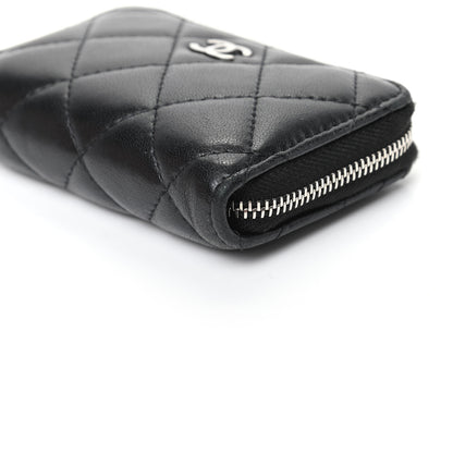 Chanel Lambskin Quilted Zip Coin Purse Black 9 of 9