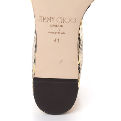 Jimmy Choo Metallic Nappa Woven Almer 80 Wedge Sandals 41 Gold 9 of 10