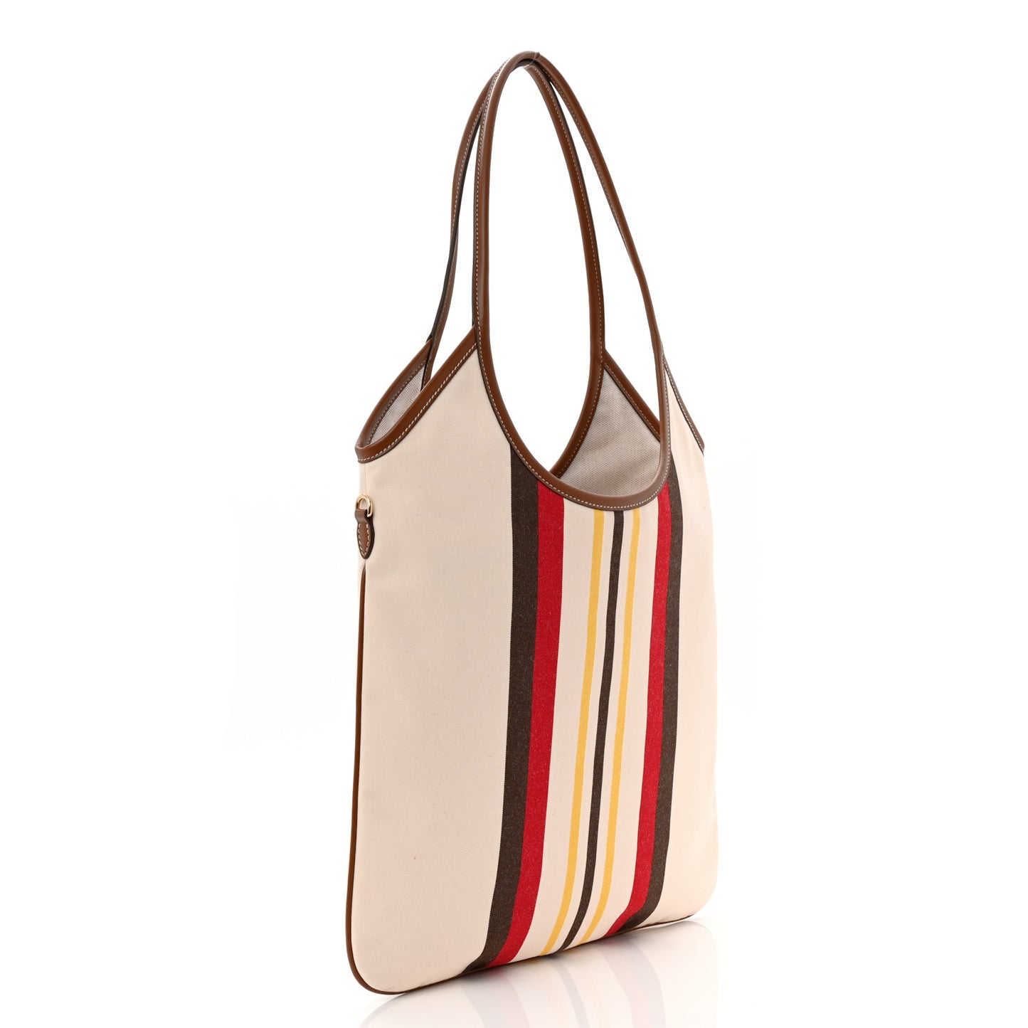 Canvas Calfskin Striped Ivy Beige Naturale Moro
