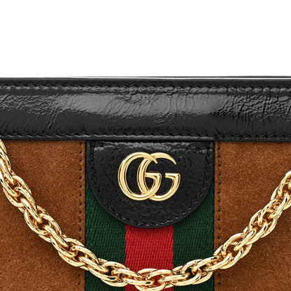 Gucci Suede Patent Web Small Ophidia Chain Shoulder Bag Nocciola Black 9 of 11