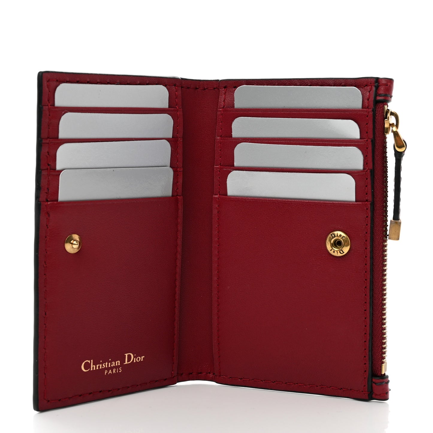 Calfskin D-Bee Wallet Dark Red