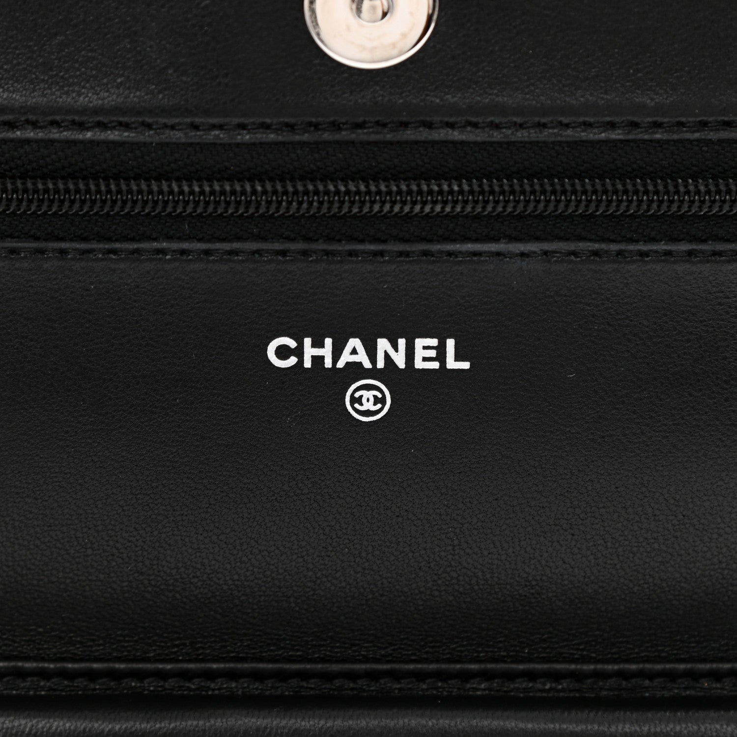 Chanel Lambskin Quilted Wallet On Chain WOC Black 10 of 23