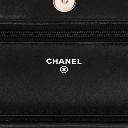 Chanel Lambskin Quilted Wallet On Chain WOC Black 10 of 23