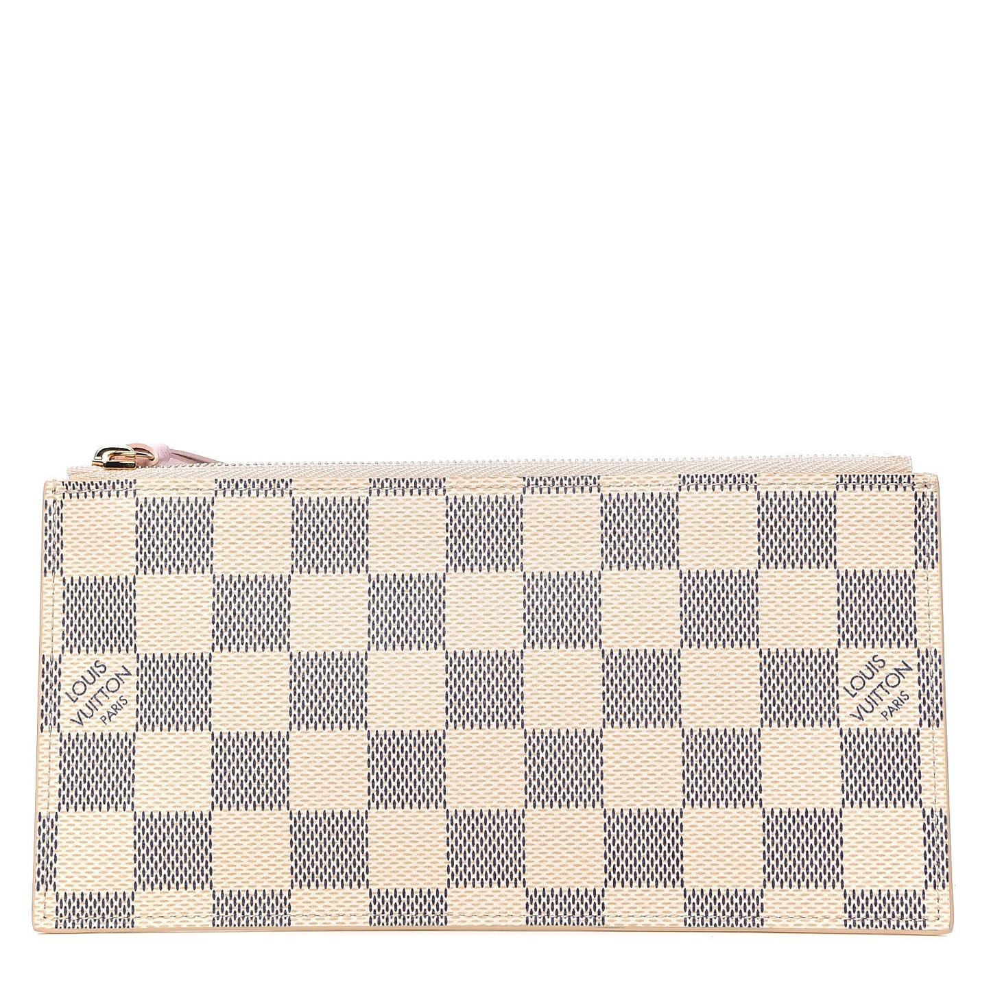 Damier Azur Felicie Chain Wallet Zippered Insert Rose Ballerine