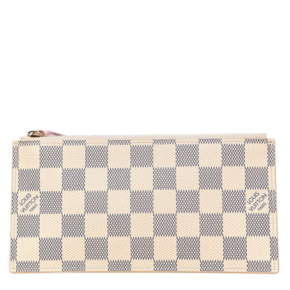 Louis Vuitton Damier Azur Felicie Chain Wallet Zippered Insert Rose Ballerine 1 of 6