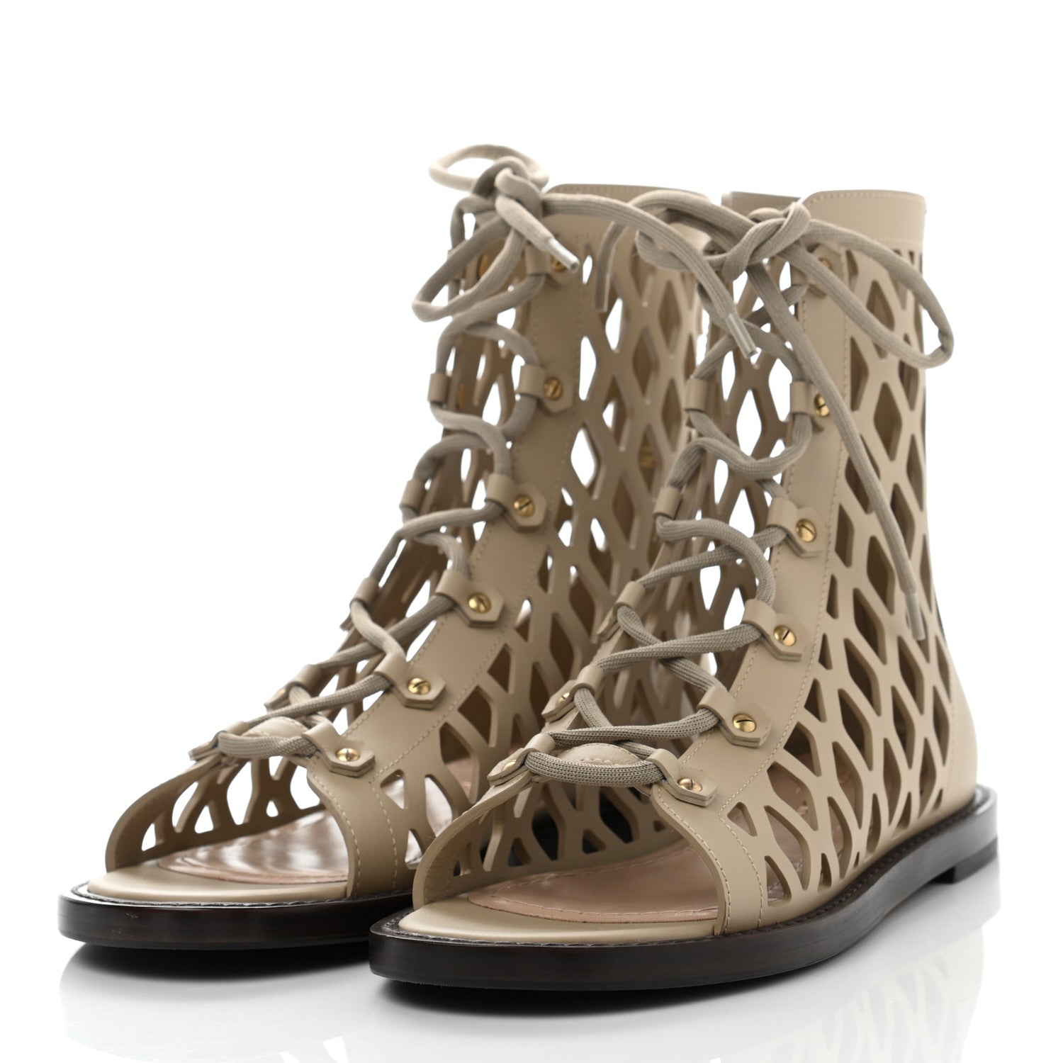 Christian Dior Calfskin D-Trap Sandals 37 Corde 3 of 8