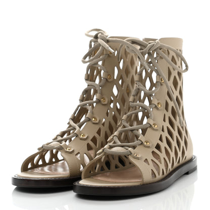 Christian Dior Calfskin D-Trap Sandals 37 Corde 3 of 8