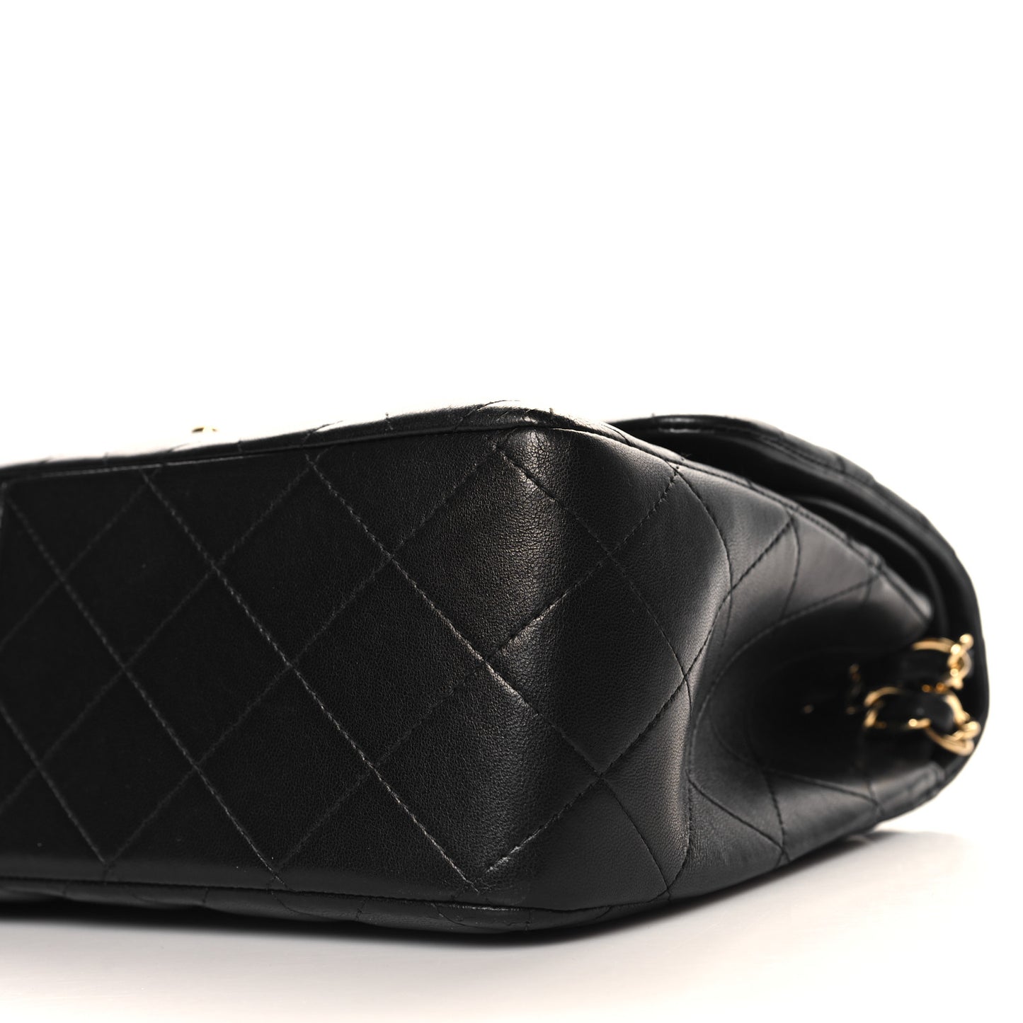 Lambskin Quilted Jumbo Double Flap Black