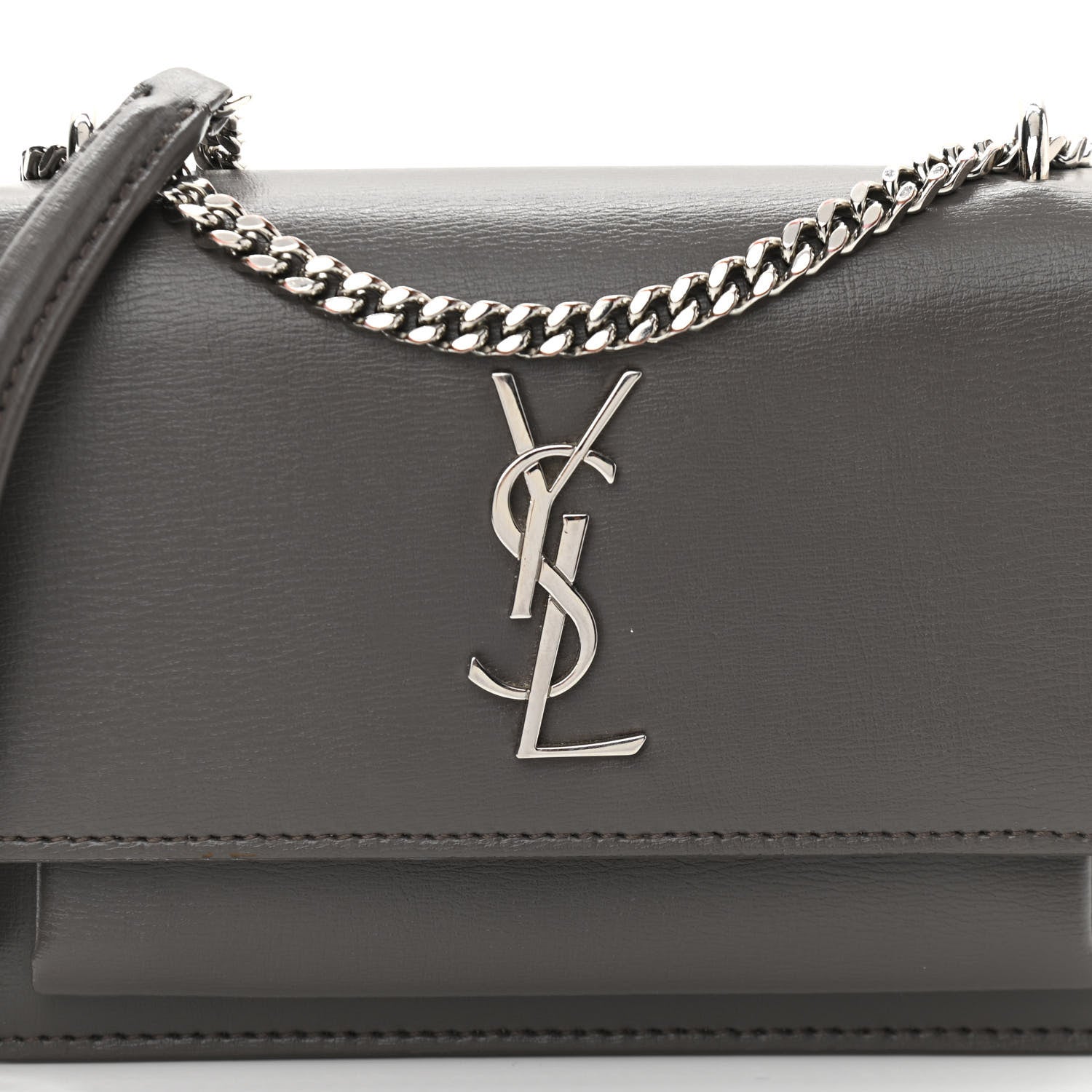 Saint Laurent Calfskin Monogram Sunset Chain Wallet Earth 9 of 17