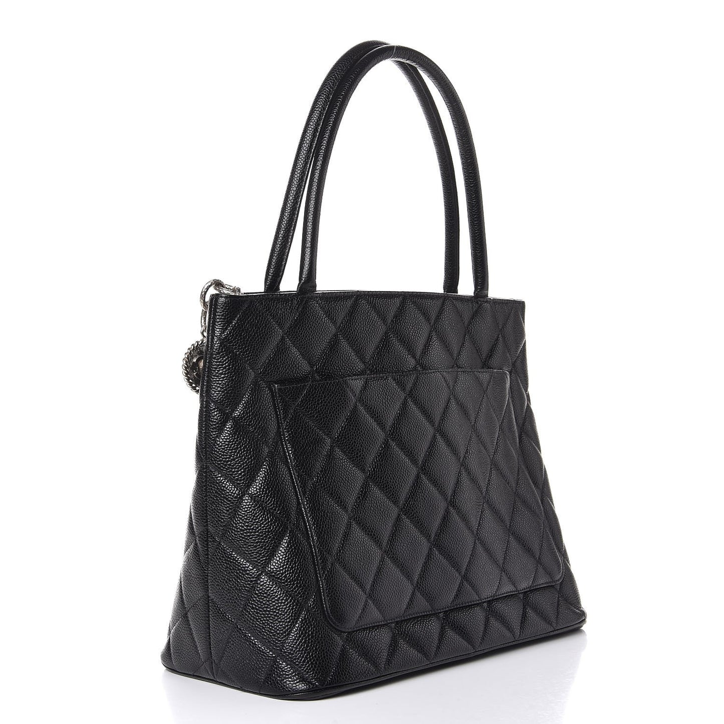 Caviar Quilted Medallion Tote Black