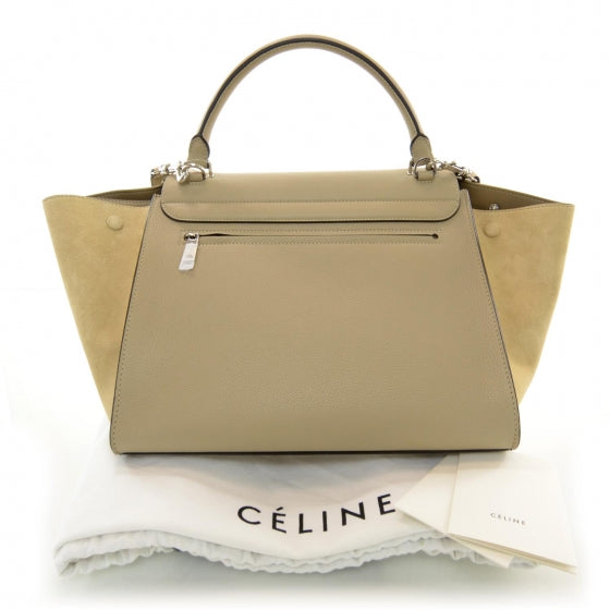 Calfskin Suede Small Trapeze Dune