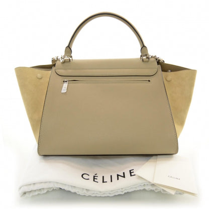 Celine Calfskin Suede Small Trapeze Dune 4 of 8