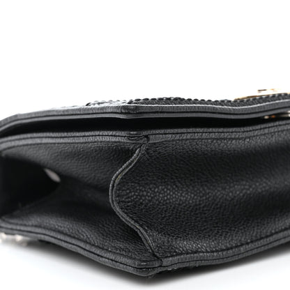 Christian Dior Grained Calfskin Perforated Diorama Flap Bag Black 9 of 13