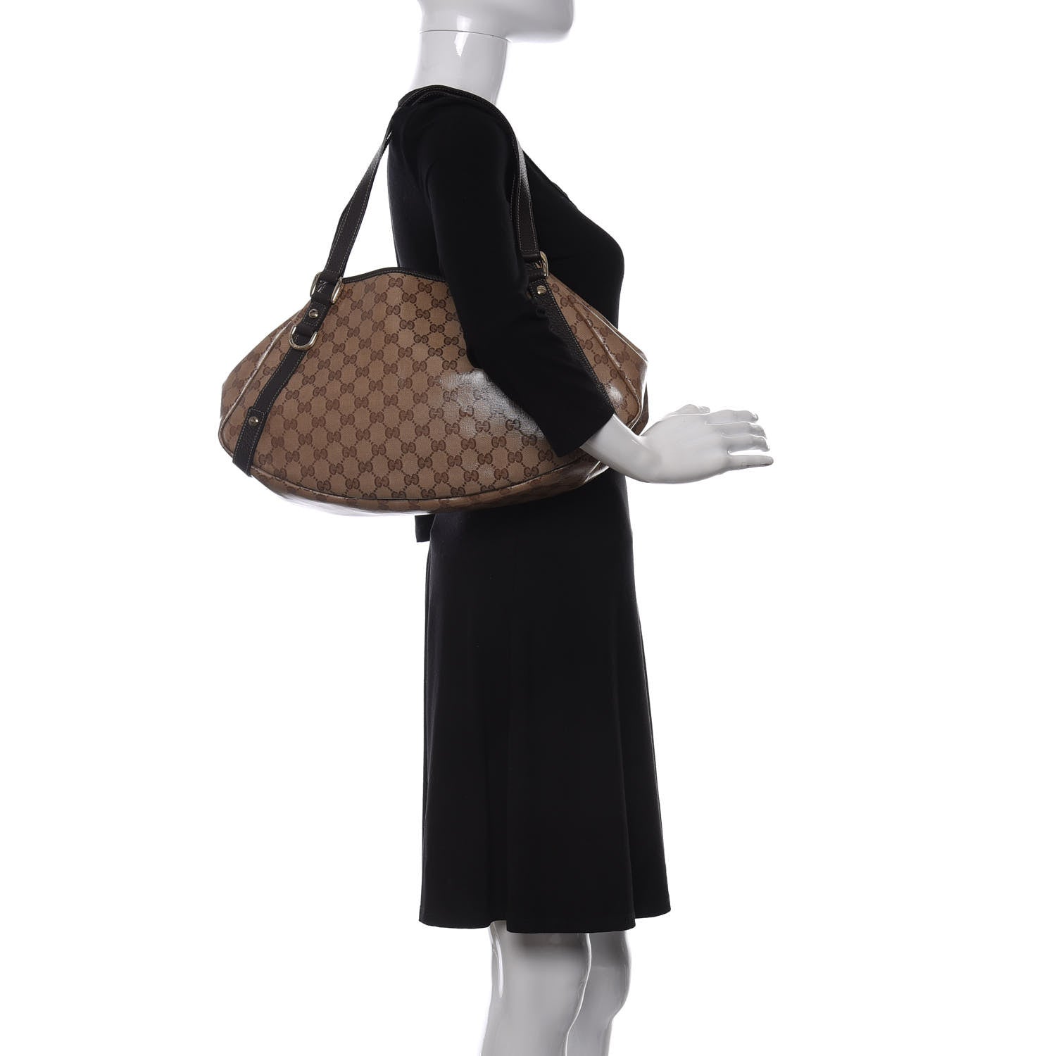Gucci Crystal Monogram Medium Abbey Shoulder Bag Dark Brown 2 of 9