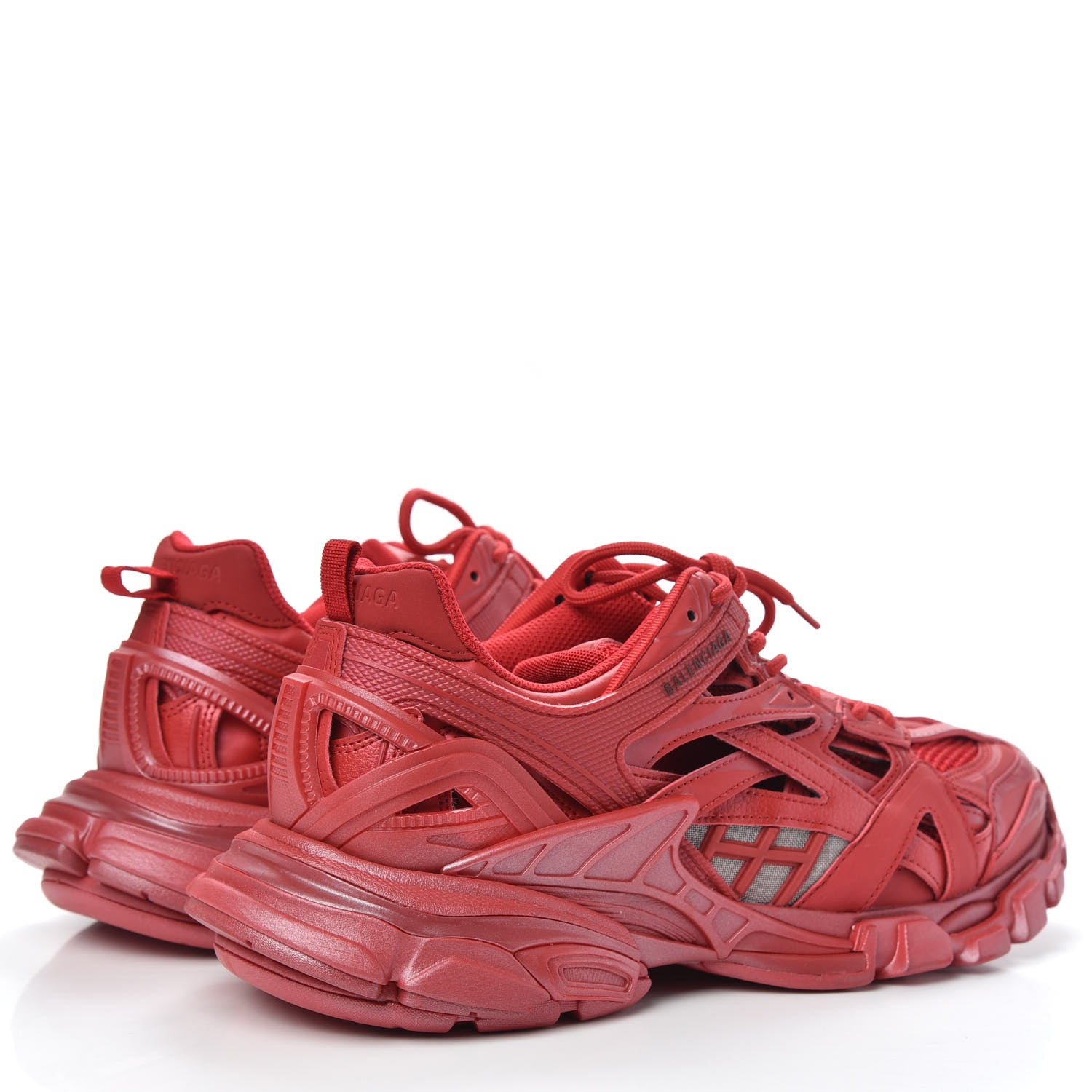Balenciaga Rubber Mesh Pearlescent Mens Track.2 Open Sneakers 41 Red 4 of 8