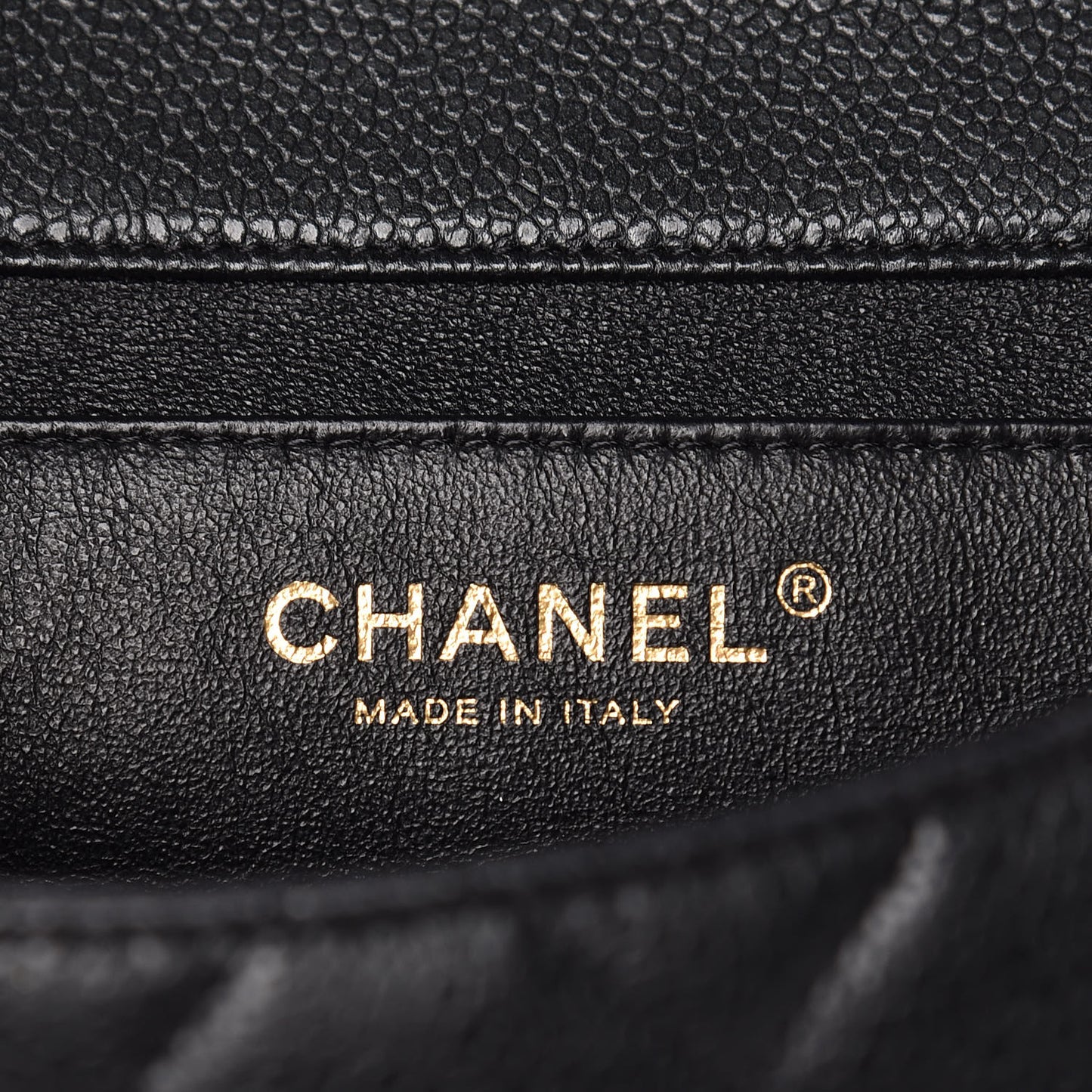 Caviar Quilted Clutch With Chain Flap Dark Grey