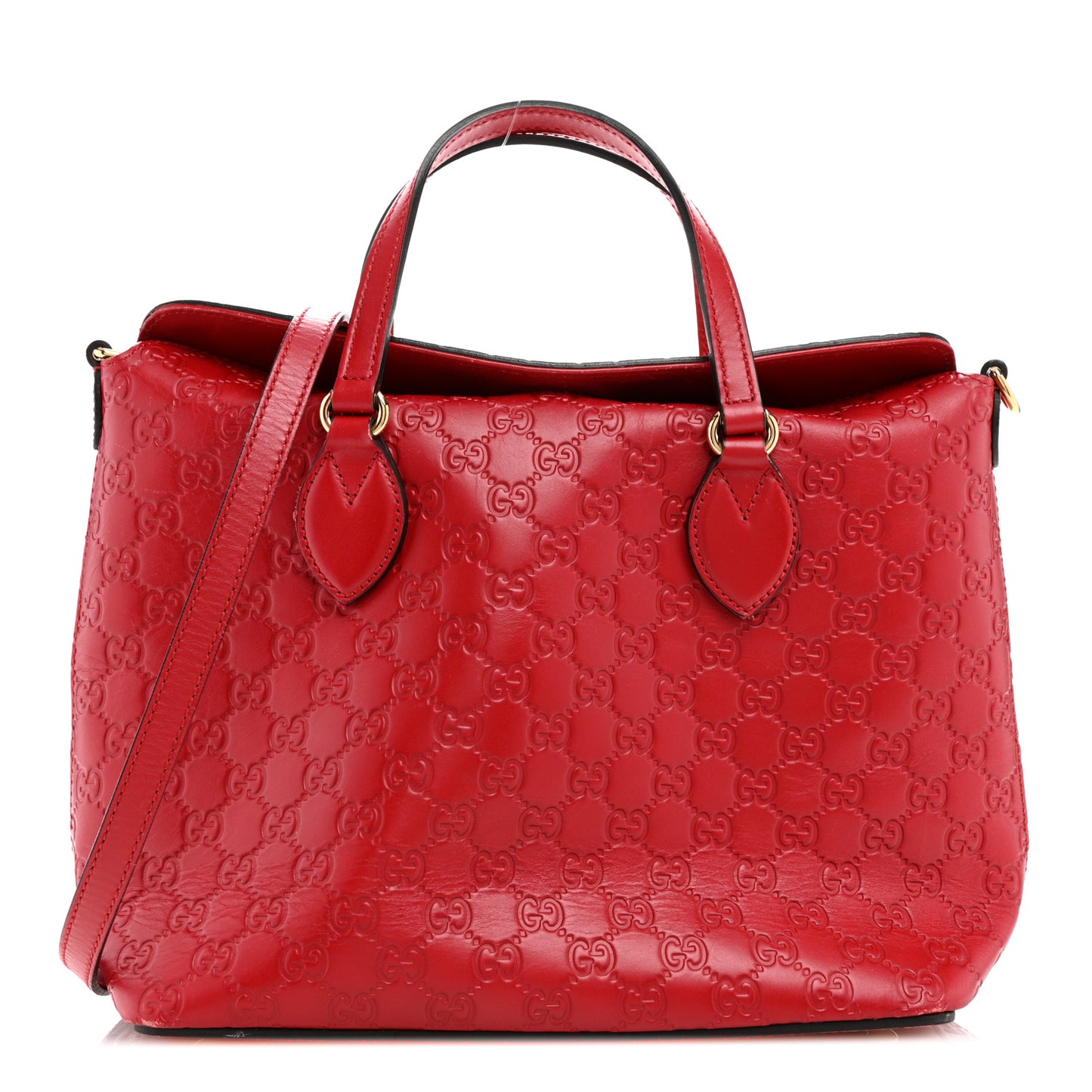 Guccissima Linea A Foldover Tote Red