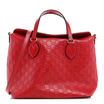 Gucci Guccissima Linea A Foldover Tote Red 1 of 12