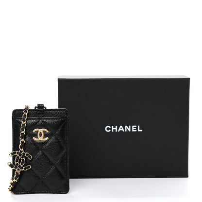 Chanel Caviar Quilted Miss Coco Card Holder On Chain Black 10 of 10